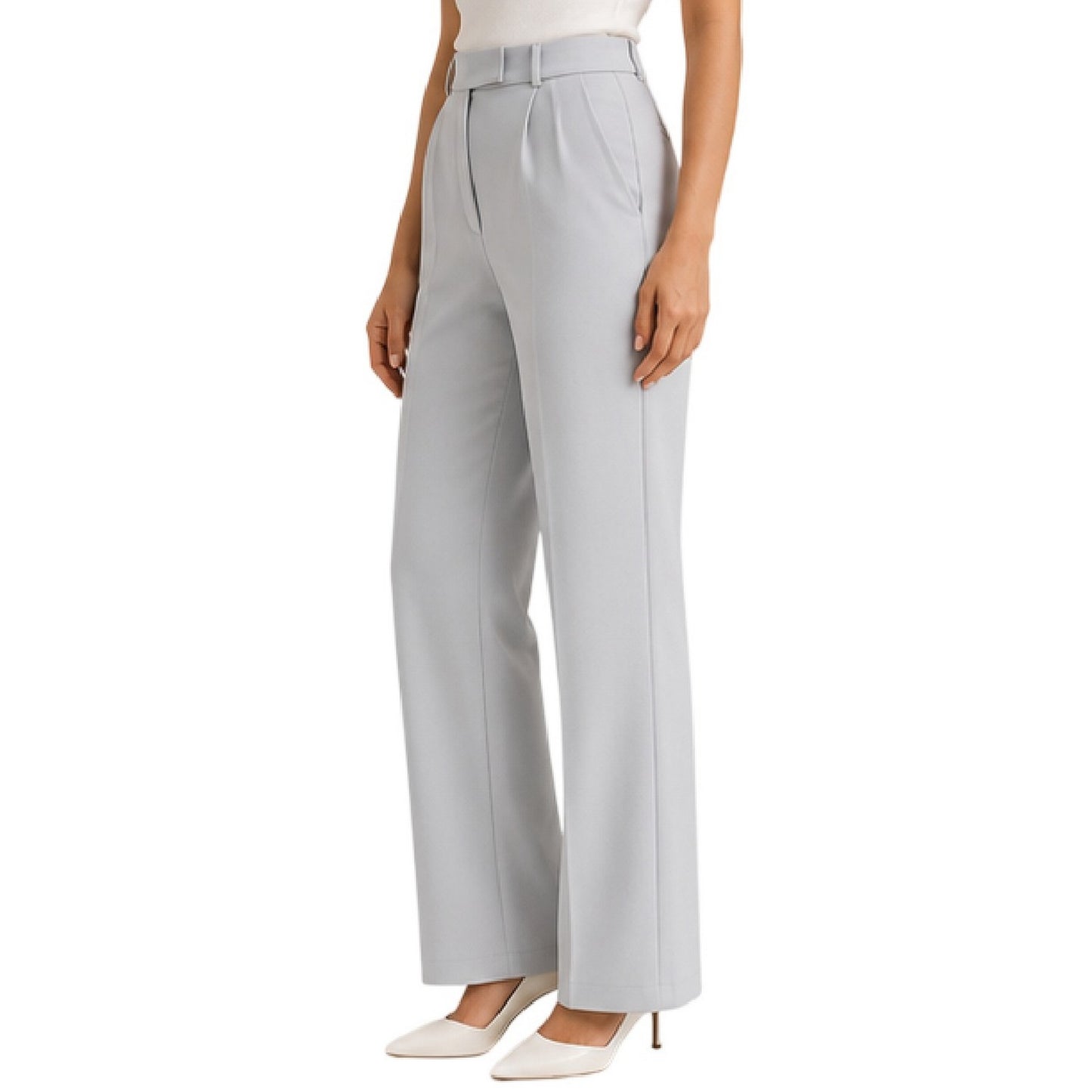 Grey - Side - I Saw It First Womens-Ladies Tailored Trousers