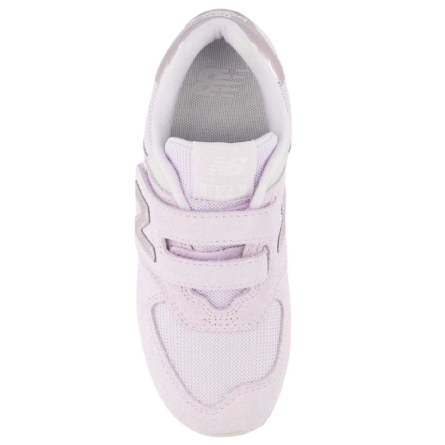 Sweet Taro-Pink Salt - Side - New Balance Childrens-Kids 574 Suede Flat Trainers