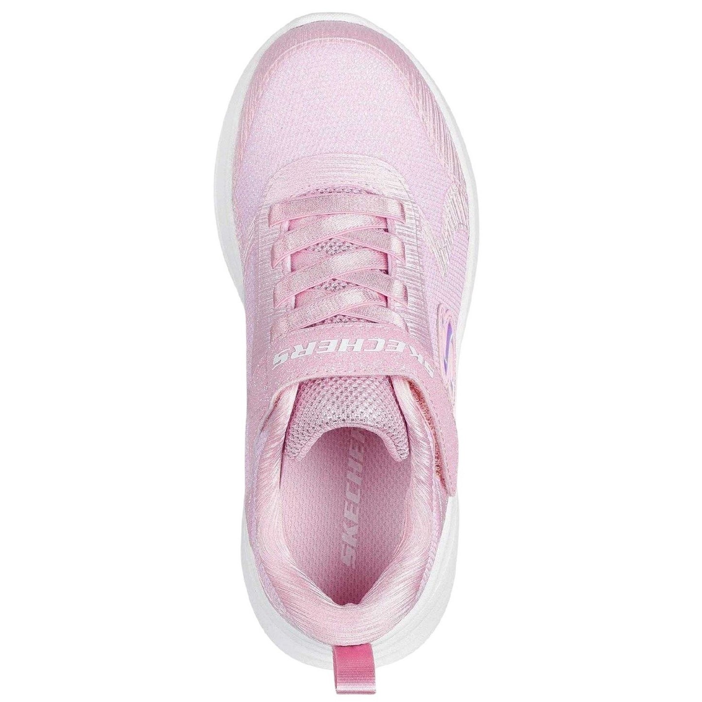 Light Pink - Side - Skechers Childrens-Kids Glitter Trainers