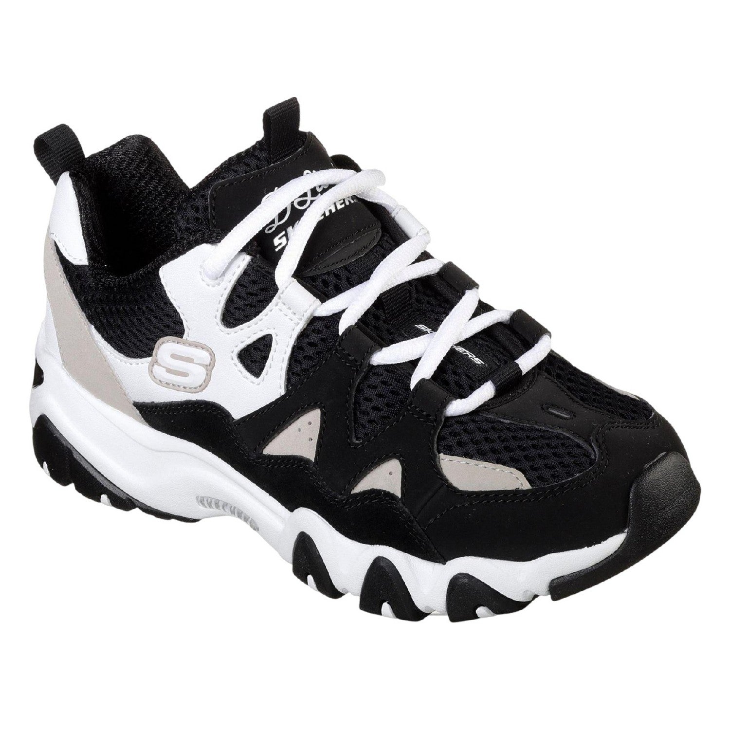 Black-White - Front - Skechers Childrens-Kids DLites 2.0 Trainers