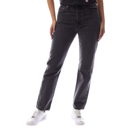 Black - Front - Levis Womens-Ladies 501 Denim 5 Pockets Jeans