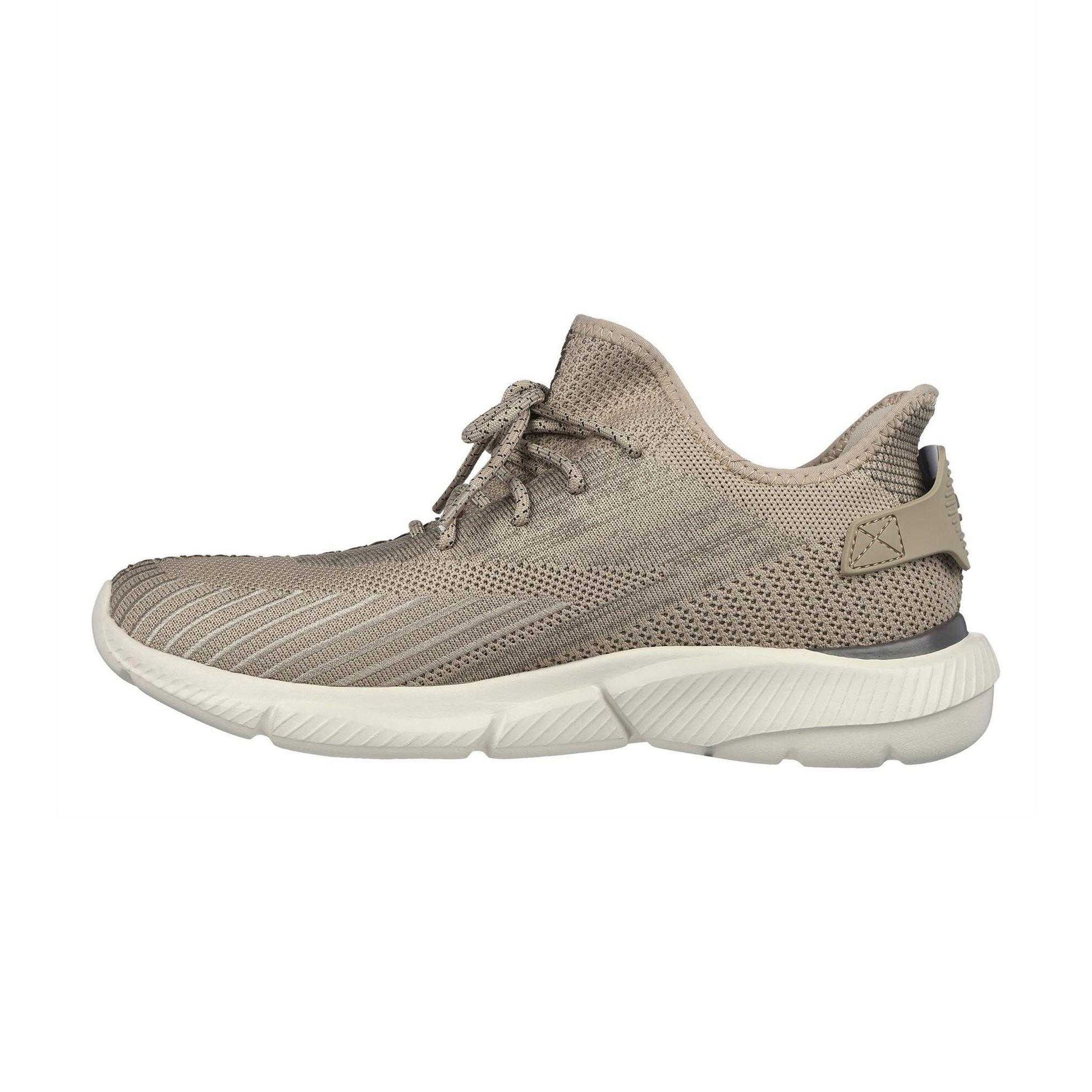 Tan - Back - Skechers Mens Knitted Trainers
