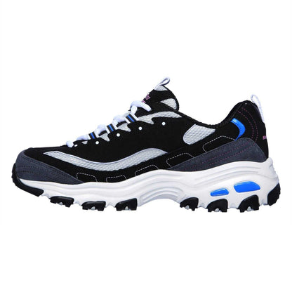Black-Blue - Back - Skechers Womens-Ladies Mesh Trainers
