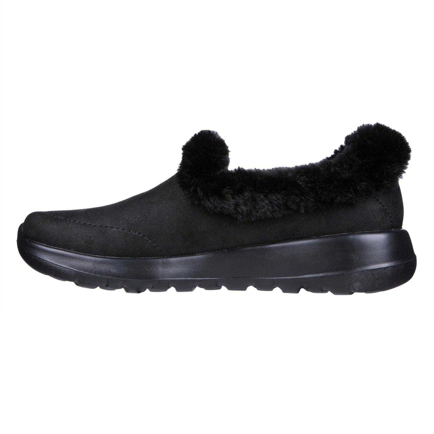 Black - Back - Skechers Womens-Ladies Go Walk Joy Faux Suede Trainers
