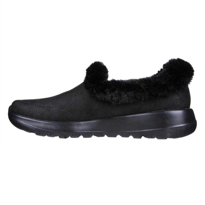 Black - Back - Skechers Womens-Ladies Go Walk Joy Faux Suede Trainers