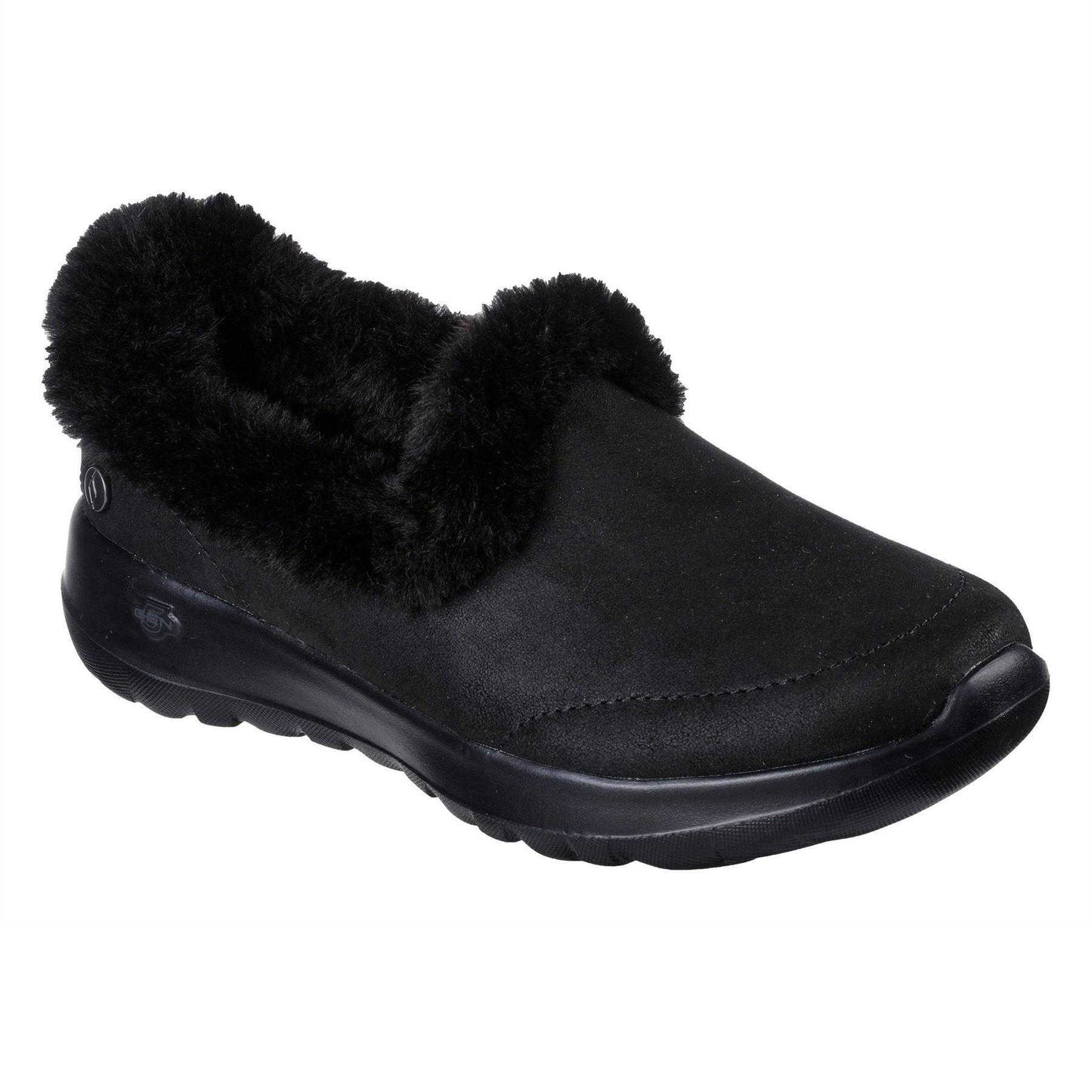 Black - Lifestyle - Skechers Womens-Ladies Go Walk Joy Faux Suede Trainers