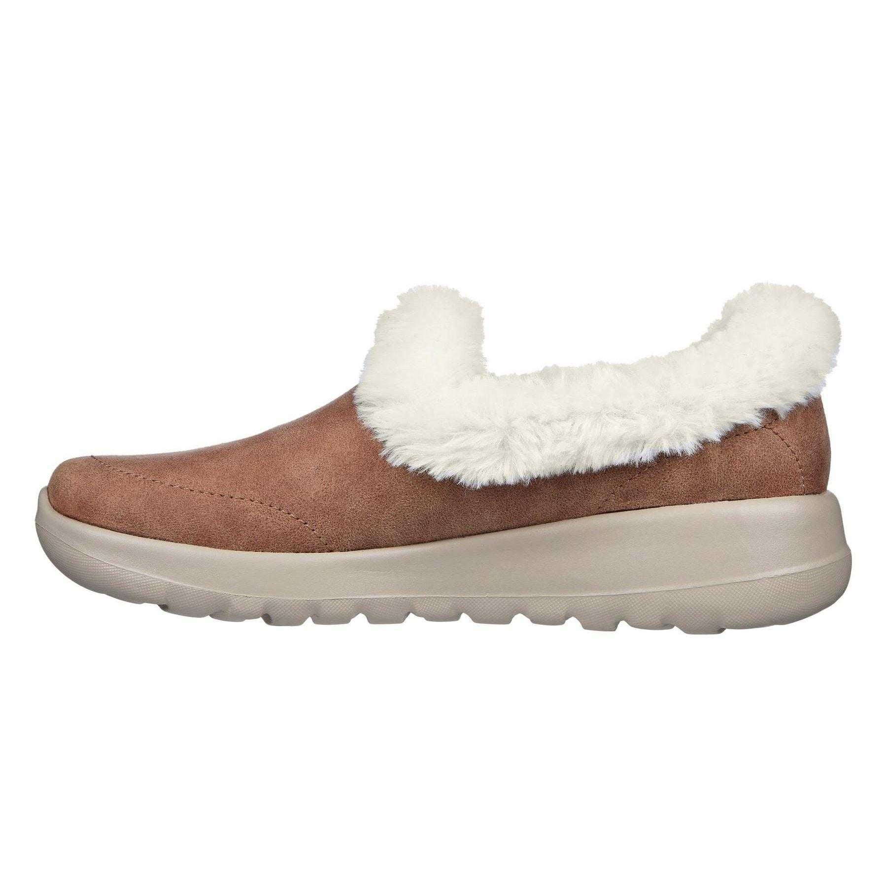Chestnut - Back - Skechers Womens-Ladies Go Walk Joy Faux Suede Trainers