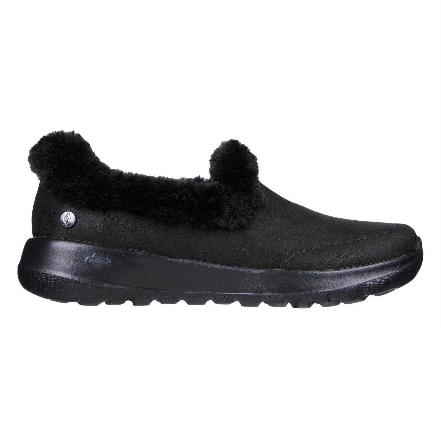 Black - Front - Skechers Womens-Ladies Go Walk Joy Faux Suede Trainers