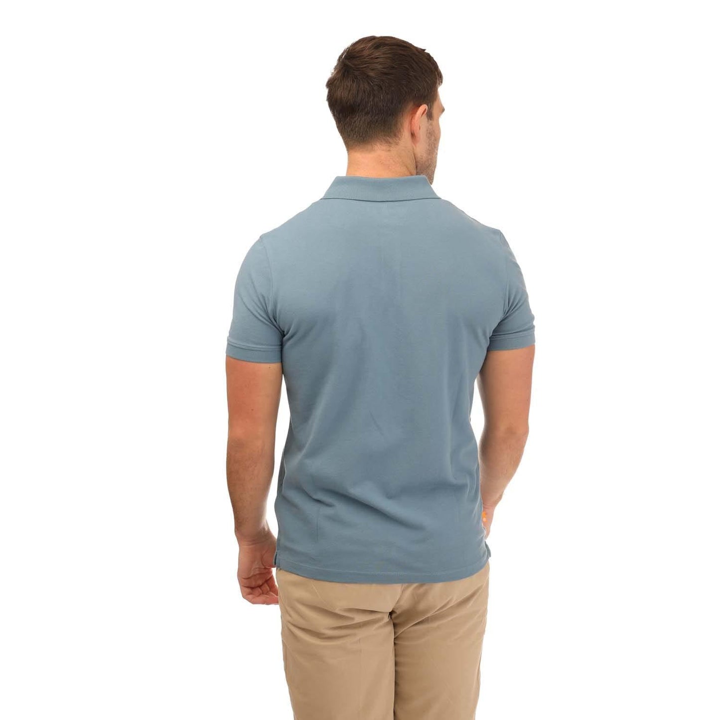 Steel Blue - Back - Timberland Mens Millers River Pique Short-Sleeved Polo Shirt