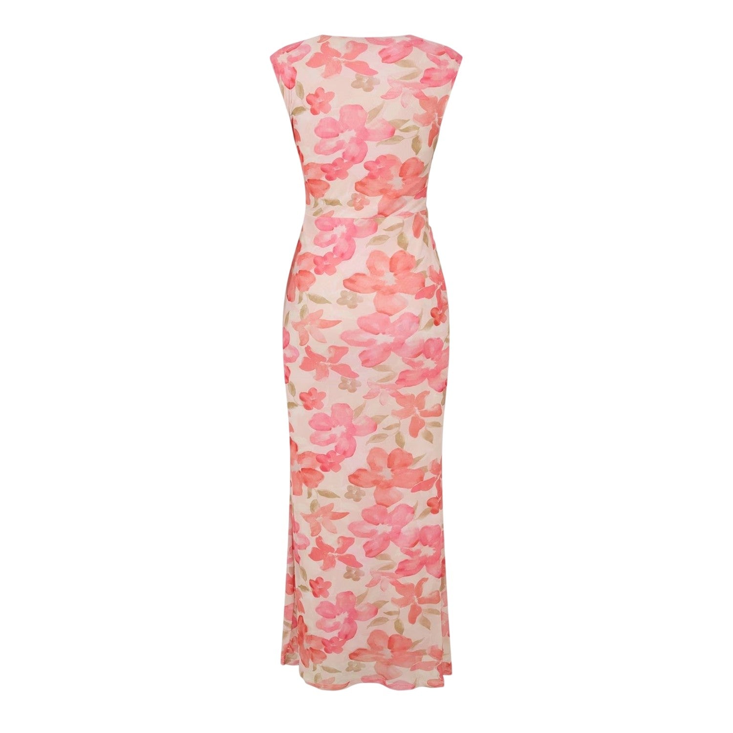 Pink-White - Back - I Saw It First Womens-Ladies Floral All-Over Print Maxi Dress