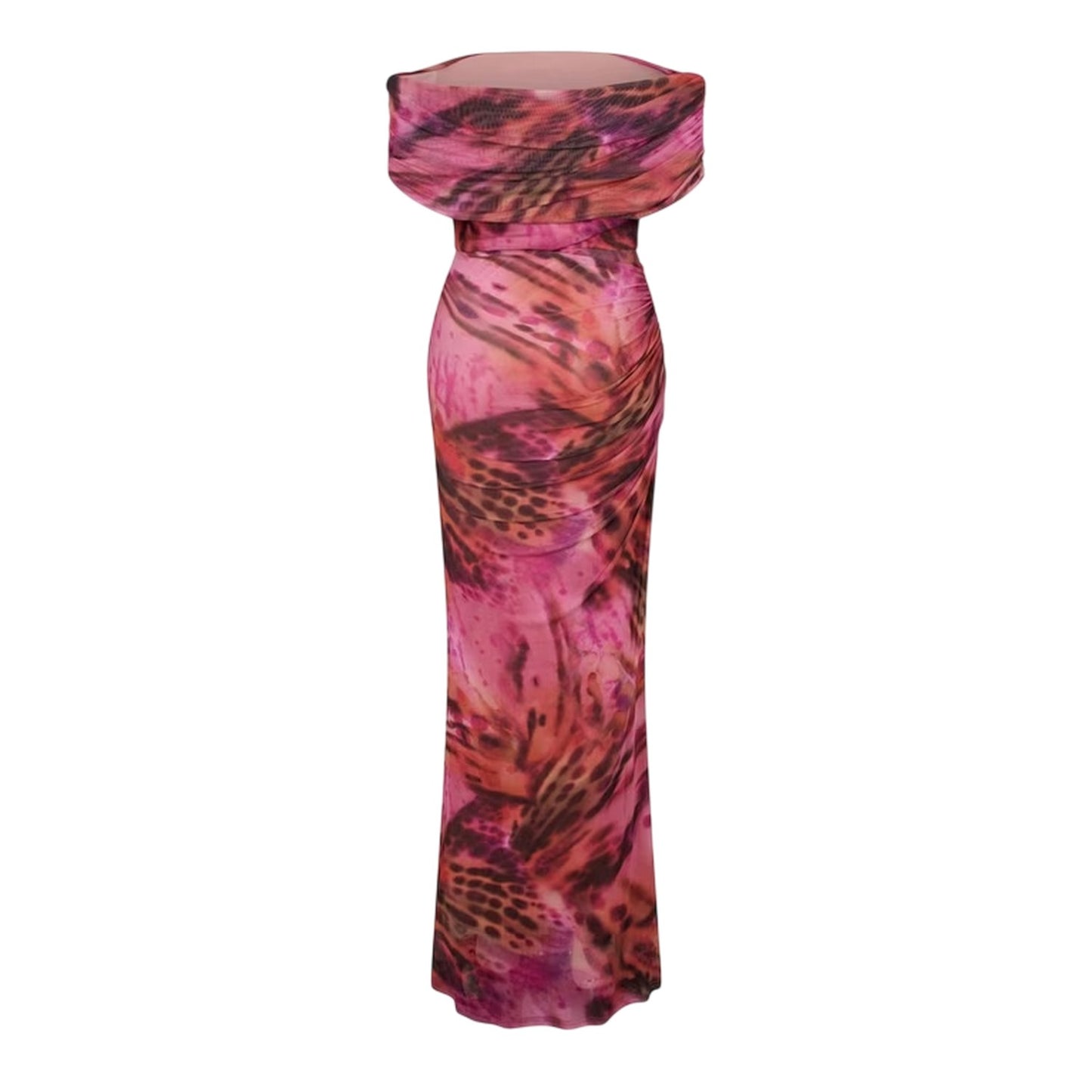 Pink-Red - Back - I Saw It First Womens-Ladies Patterned Maxi Dress