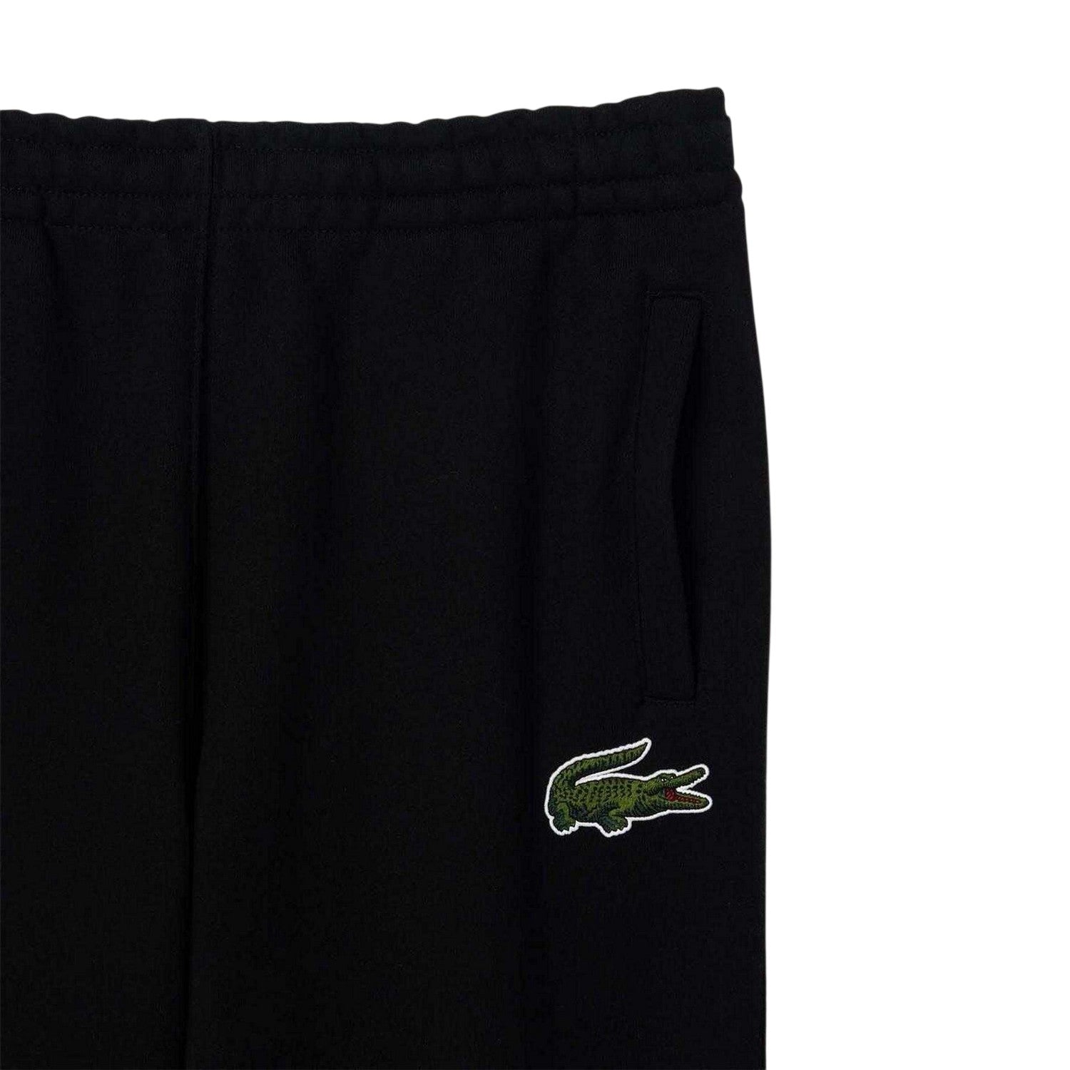 Black - Side - Lacoste Unisex Adult Organic Cotton Fleece Sweatpants