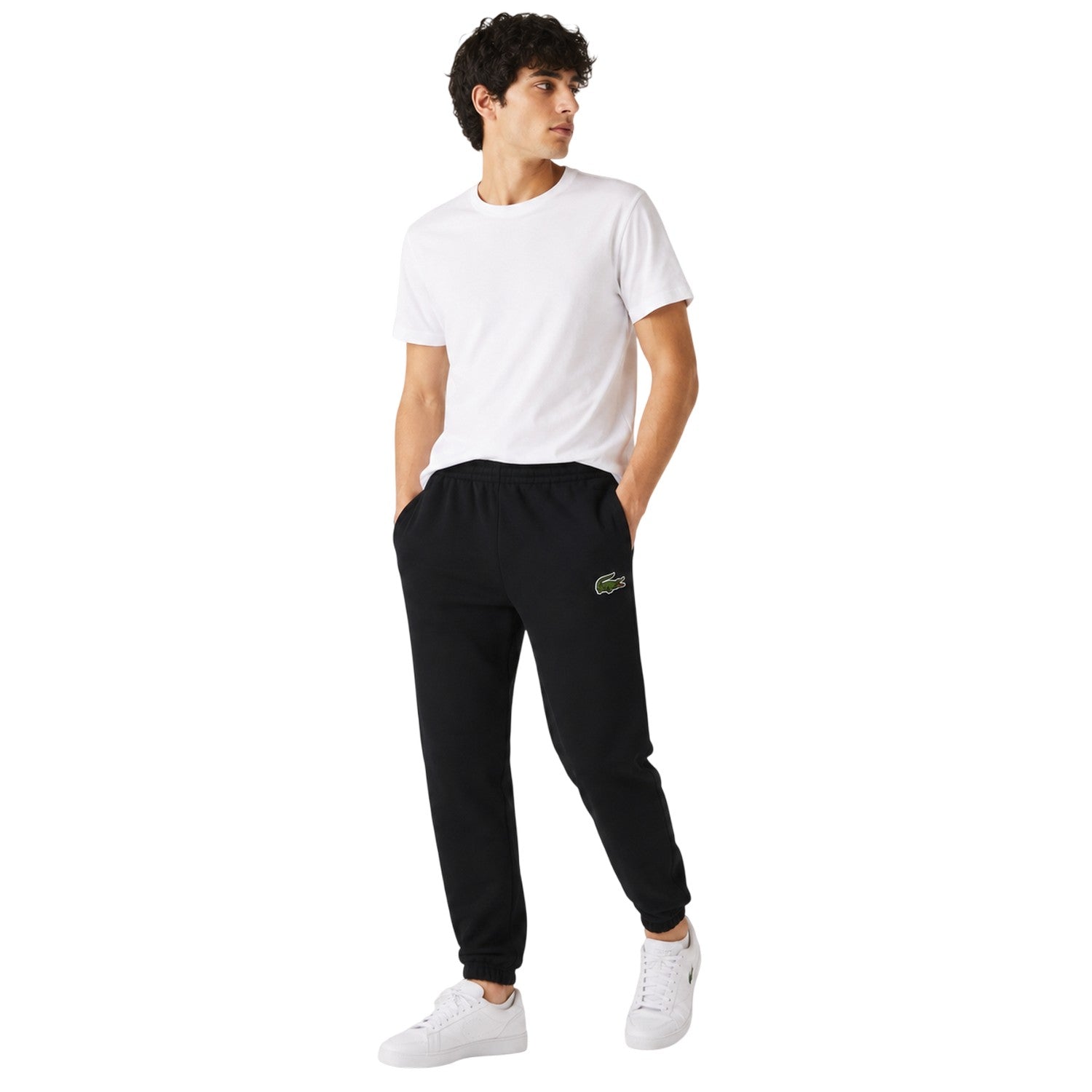 Black - Lifestyle - Lacoste Unisex Adult Organic Cotton Fleece Sweatpants