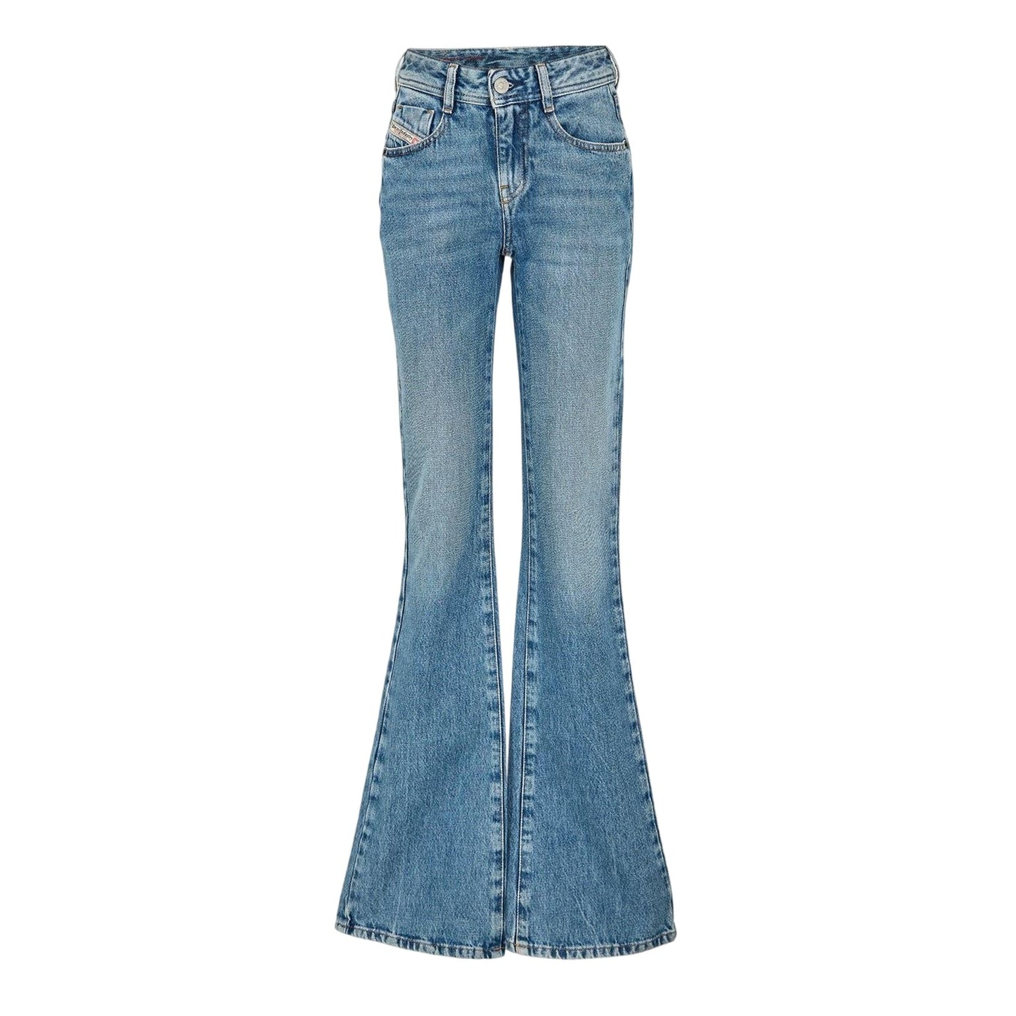 Blue Denim - Front - Diesel Womens-Ladies Ebbey Denim Bootcut Jeans