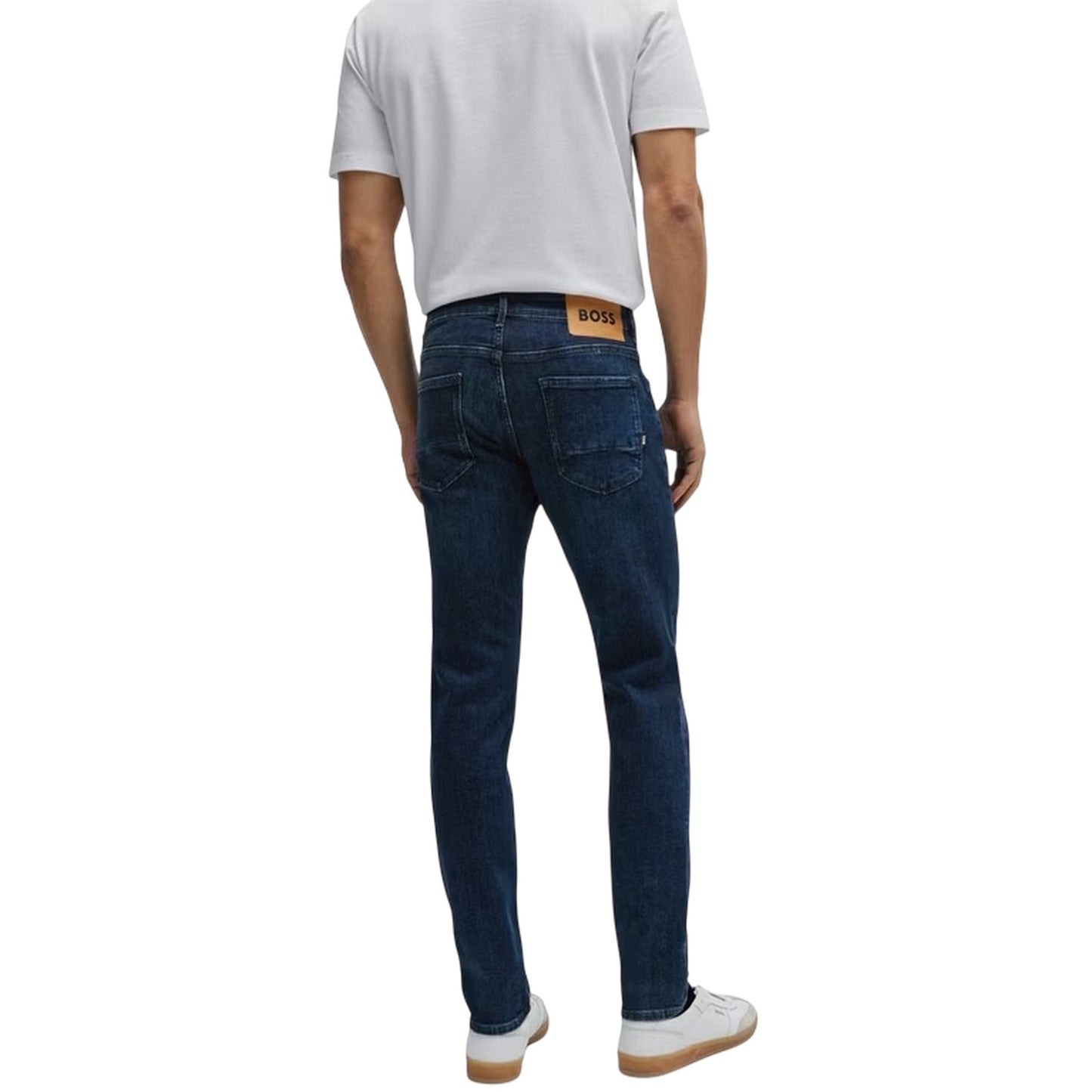 Navy - Back - Boss Mens Charleston Denim 5 Pockets Slim Jeans