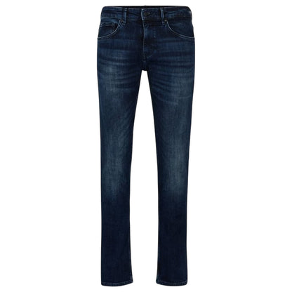 Navy - Front - Boss Mens Charleston Denim 5 Pockets Slim Jeans