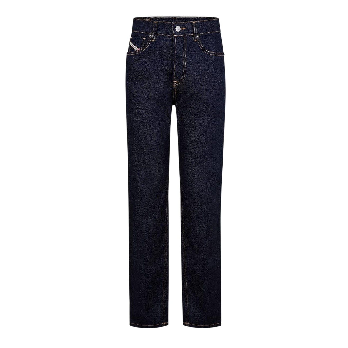 Blue Denim - Front - Diesel Mens D-Fining 5 Pockets Straight Jeans