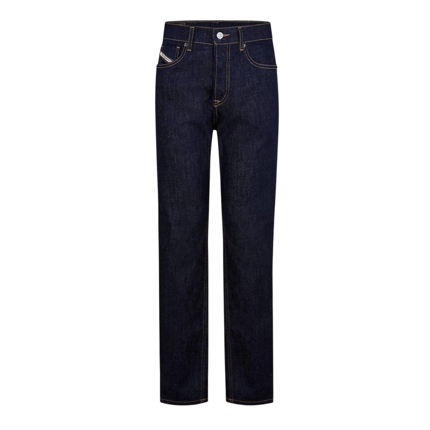 Blue Denim - Front - Diesel Mens D-Fining 5 Pockets Straight Jeans