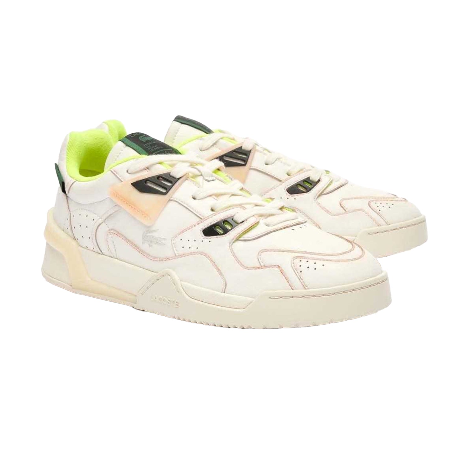White - Front - Lacoste Mens LT 125 Leather Trainers
