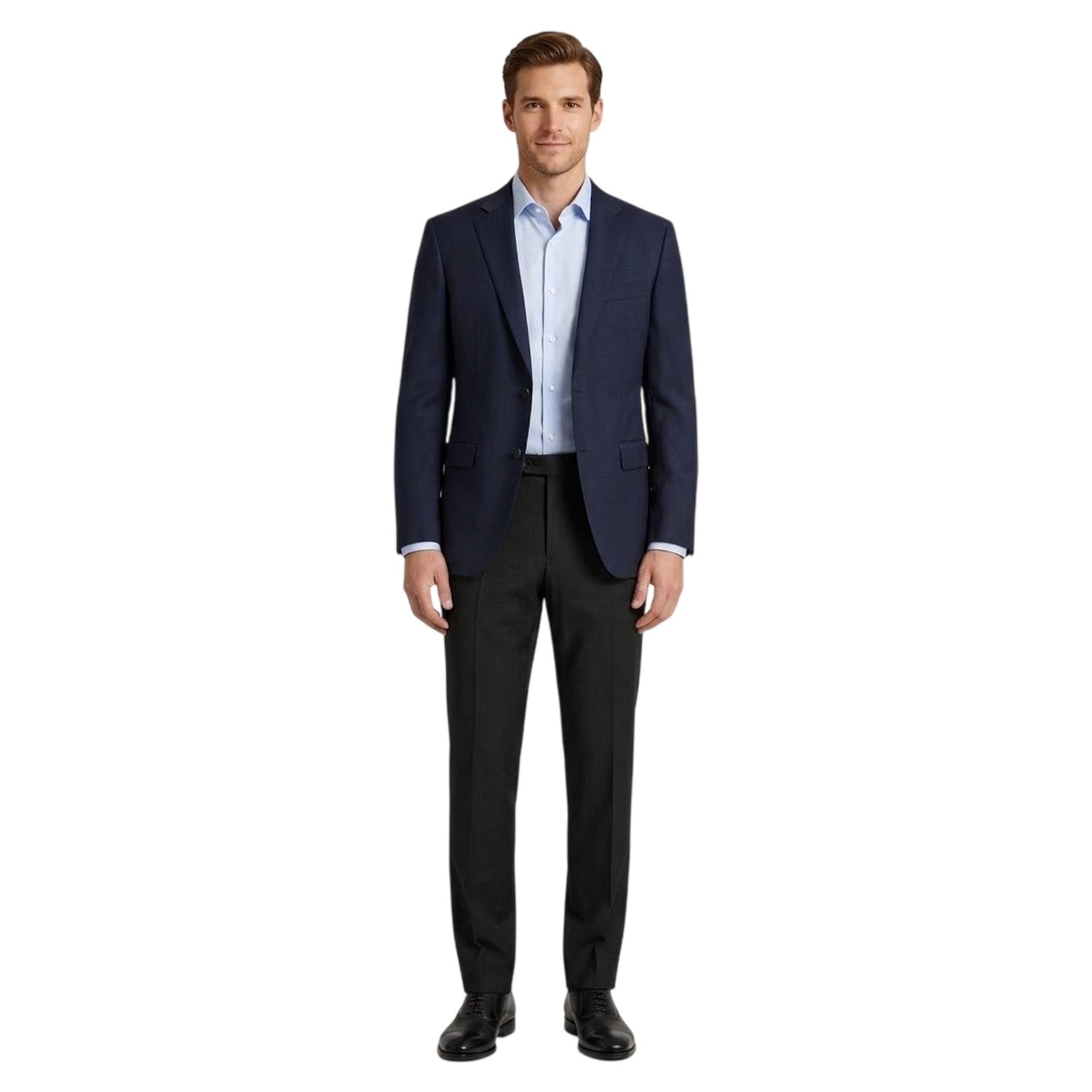 Dark Grey - Side - Boss Mens H-Genius Plain Straight Chinos