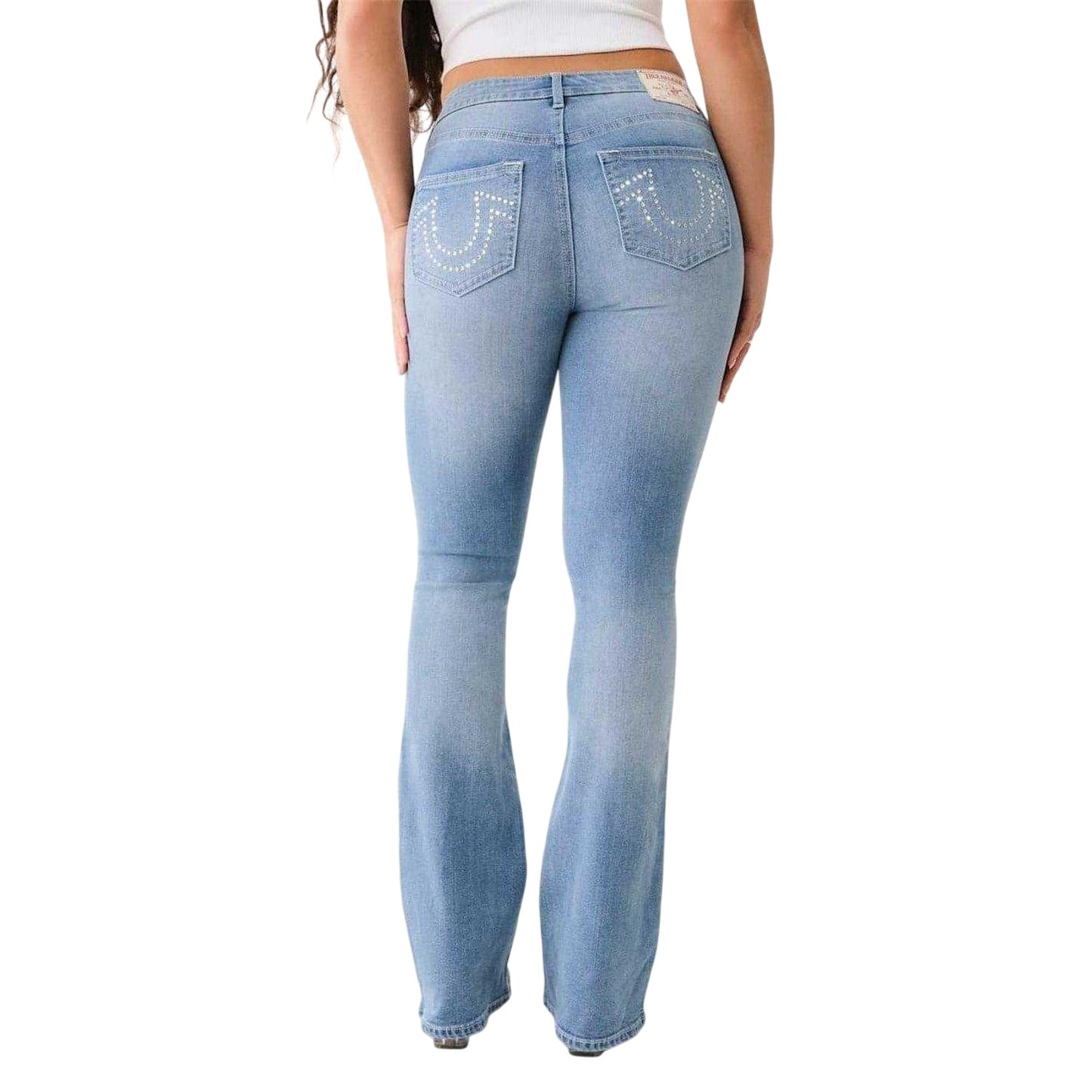 Golden - Back - True Religion Womens-Ladies Cry Denim Regular Jeans