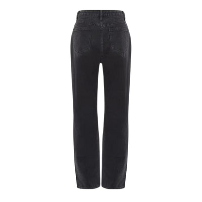 Black - Back - I Saw It First Womens-Ladies Denim Seam Detail Jeans