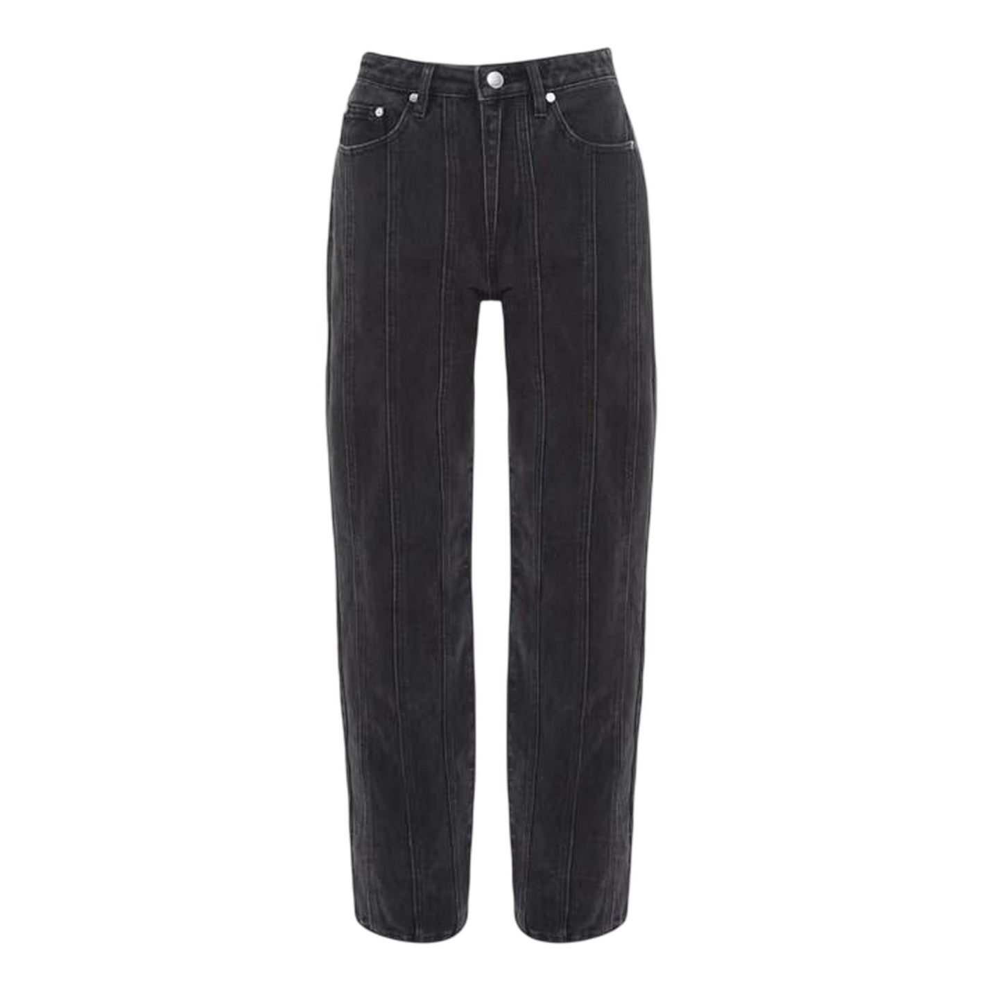Black - Front - I Saw It First Womens-Ladies Denim Seam Detail Jeans
