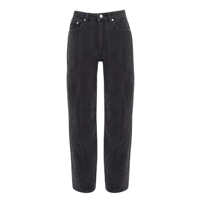 Black - Front - I Saw It First Womens-Ladies Denim Seam Detail Jeans
