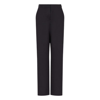 Navy - Front - Emporio Armani EA7 Womens-Ladies Plain Straight Leg Trousers