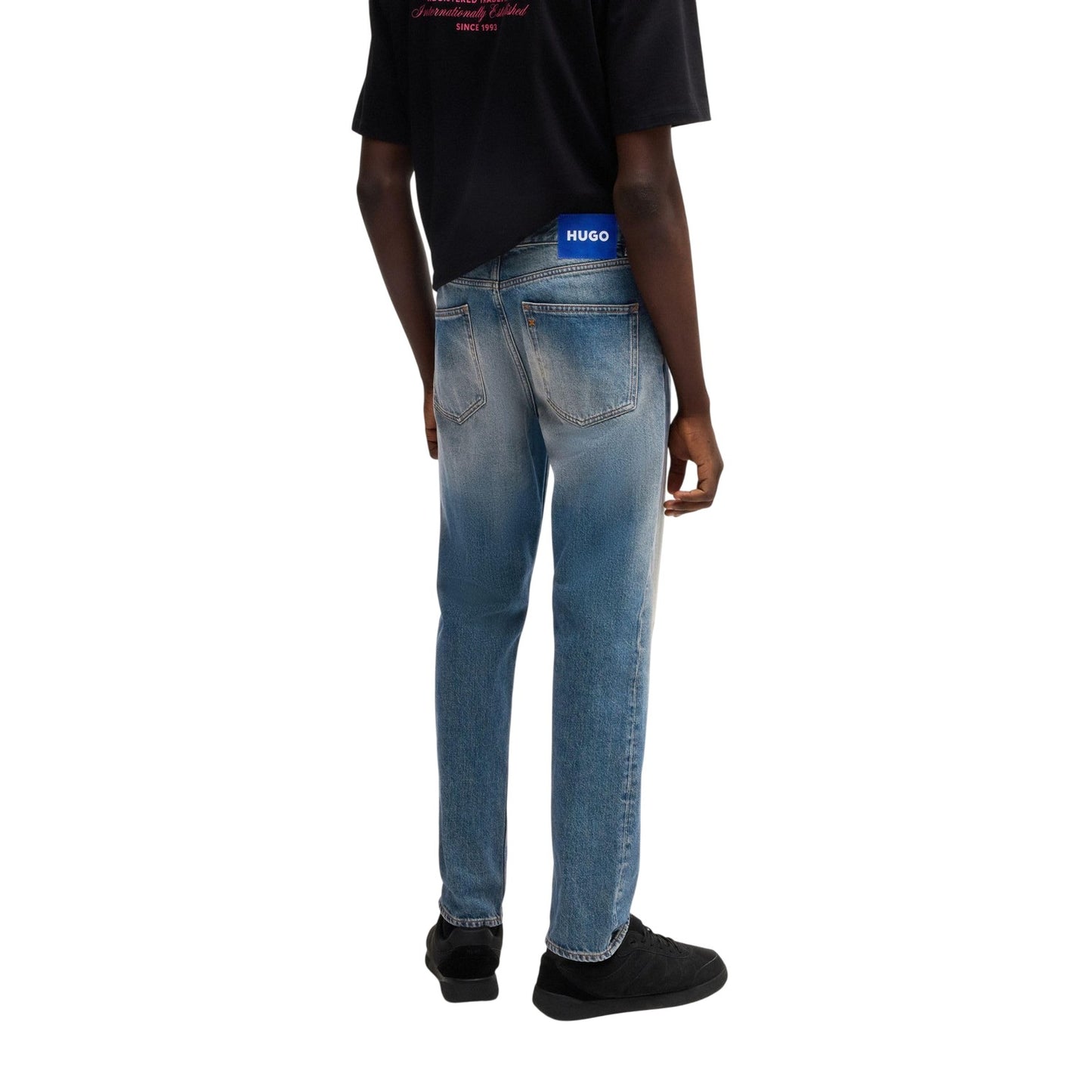 Medium Blue - Back - Hugo Mens 5 Pockets Slim Jeans