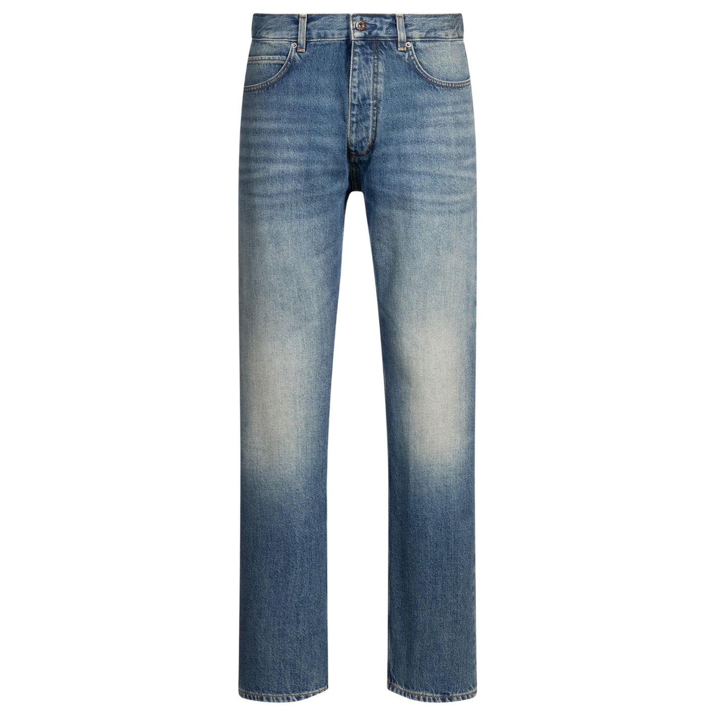Medium Blue - Front - Hugo Mens 5 Pockets Slim Jeans