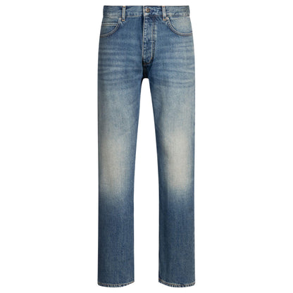 Medium Blue - Front - Hugo Mens 5 Pockets Slim Jeans