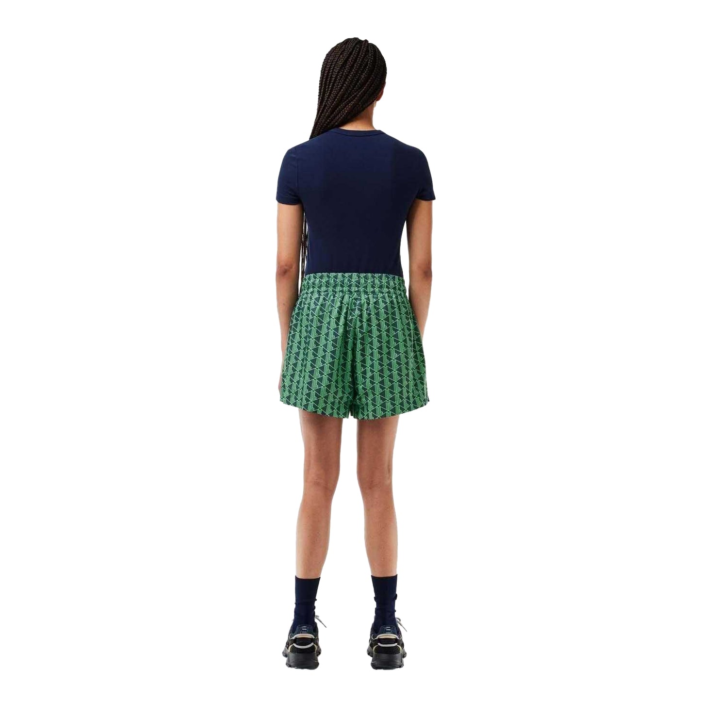 Green-Blue - Back - Lacoste Womens-Ladies Monogram Shorts