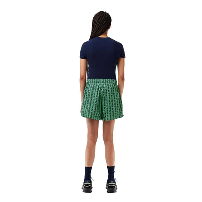 Green-Blue - Back - Lacoste Womens-Ladies Monogram Shorts