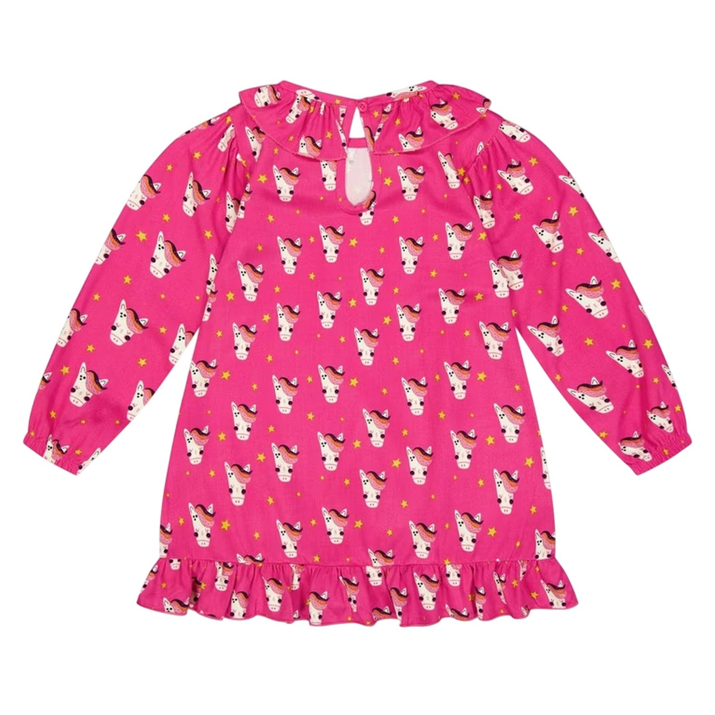 Pink - Back - Lilly & Sid Baby Girls Horse Woven Mini Dress