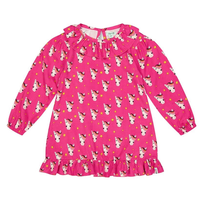 Pink - Front - Lilly & Sid Baby Girls Horse Woven Mini Dress