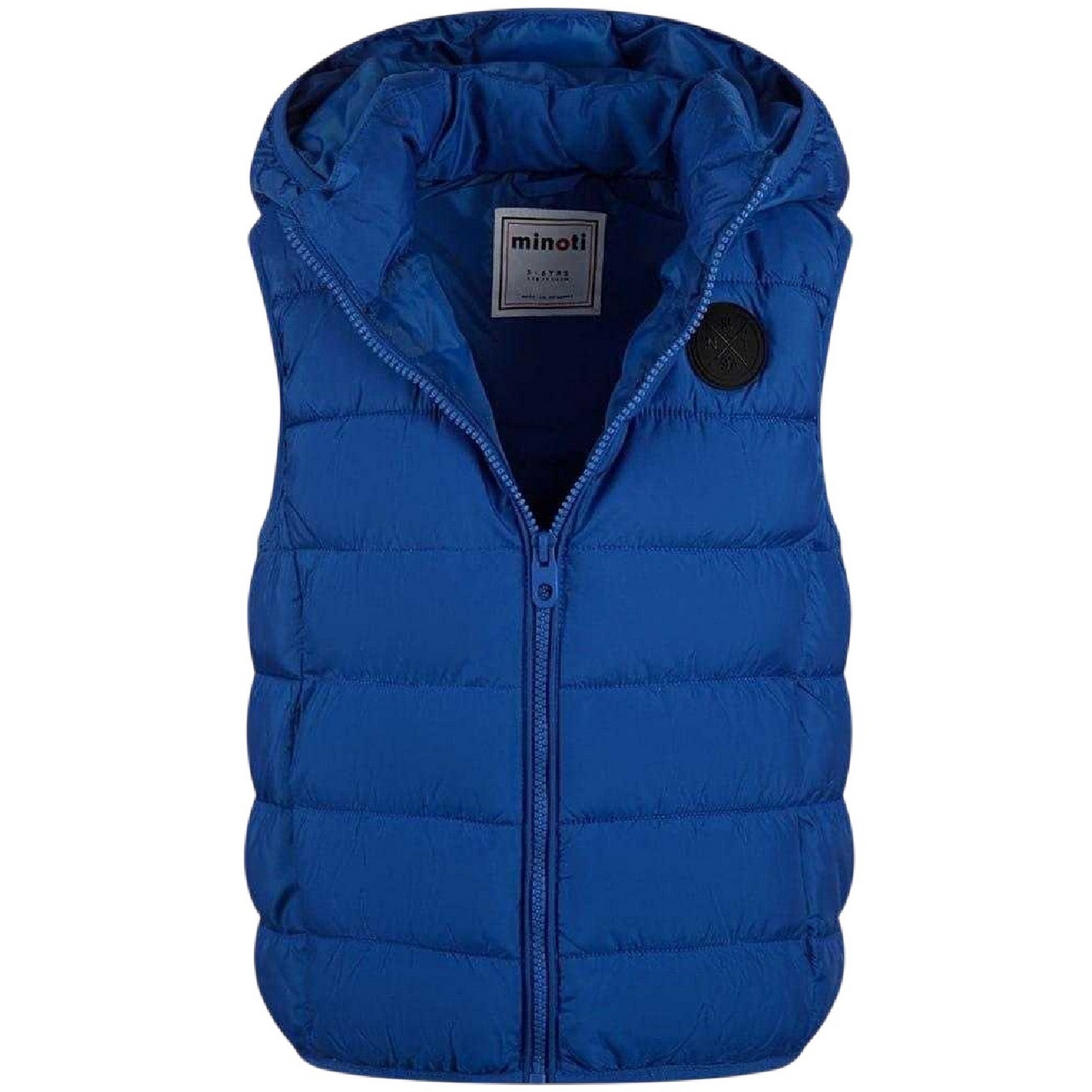 Royal Blue - Side - Minoti Boys Quilted Detachable Hood Gilet