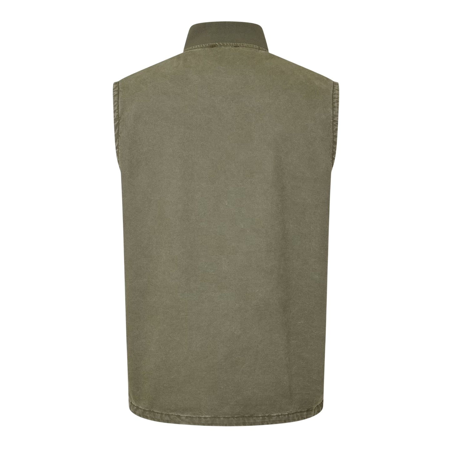 Leaf Green - Back - Timberland Mens Washed Ribbed Collar Gilet