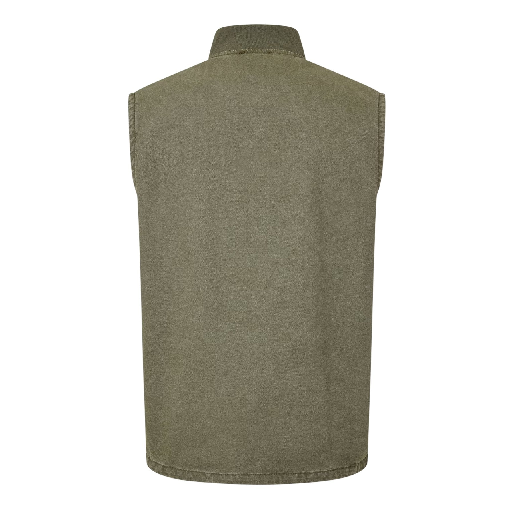 Leaf Green - Back - Timberland Mens Washed Ribbed Collar Gilet