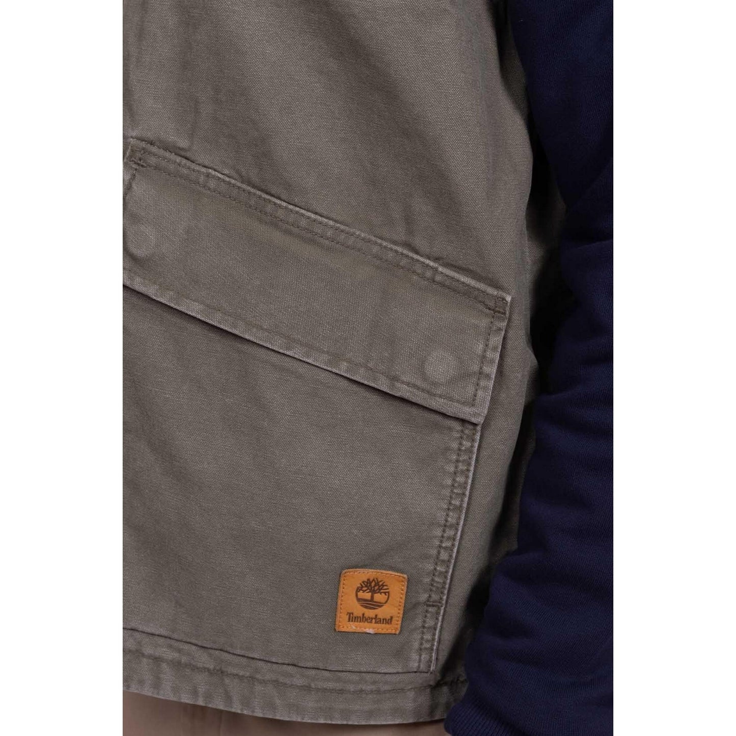 Leaf Green - Side - Timberland Mens Washed Ribbed Collar Gilet