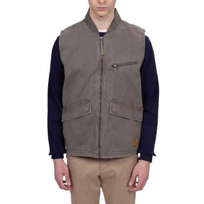 Leaf Green - Lifestyle - Timberland Mens Washed Ribbed Collar Gilet