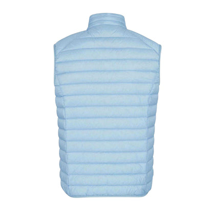 Blue - Back - Jott Mens Logo Puffer Sleeveless Gilet