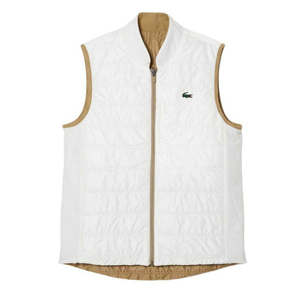 Beige - Back - Lacoste Womens-Ladies Quilted Reversible Golf Gilet