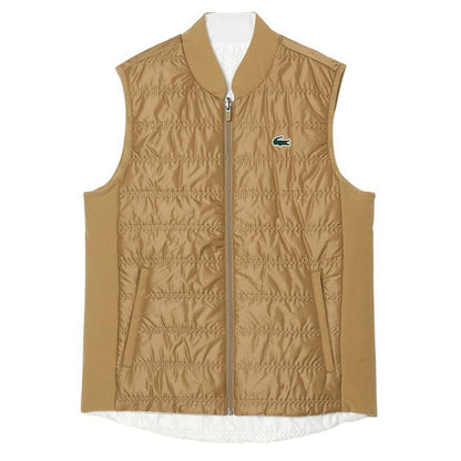 Beige - Front - Lacoste Womens-Ladies Quilted Reversible Golf Gilet