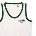 Cream-Green - Side - Lacoste Womens-Ladies Roland Garros Edition Terrycloth Playsuit
