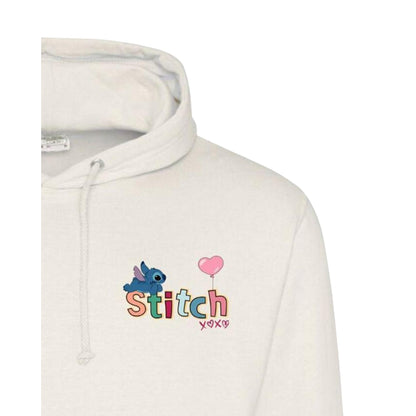 White-Blue - Back - Lilo & Stitch Mens Xoxo Valentine`s Day Hoodie