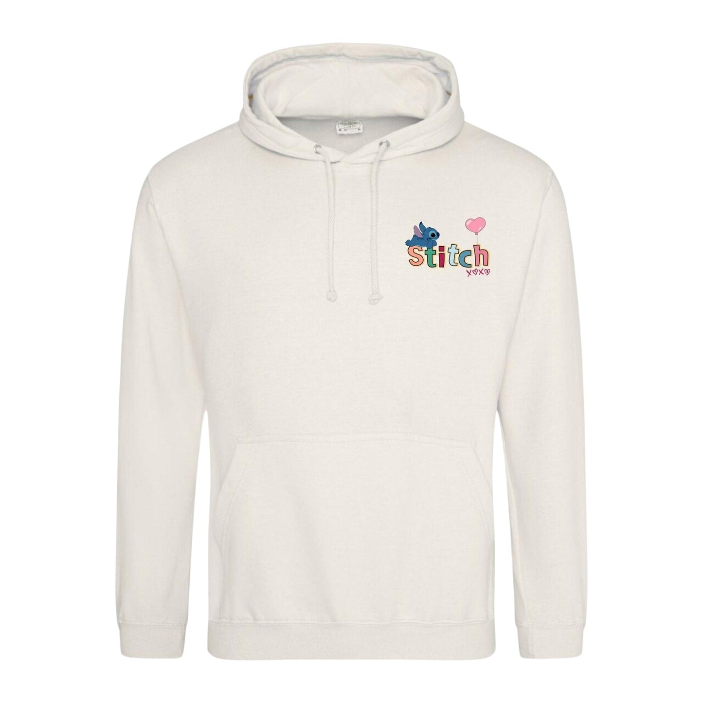 White-Blue - Front - Lilo & Stitch Mens Xoxo Valentine`s Day Hoodie