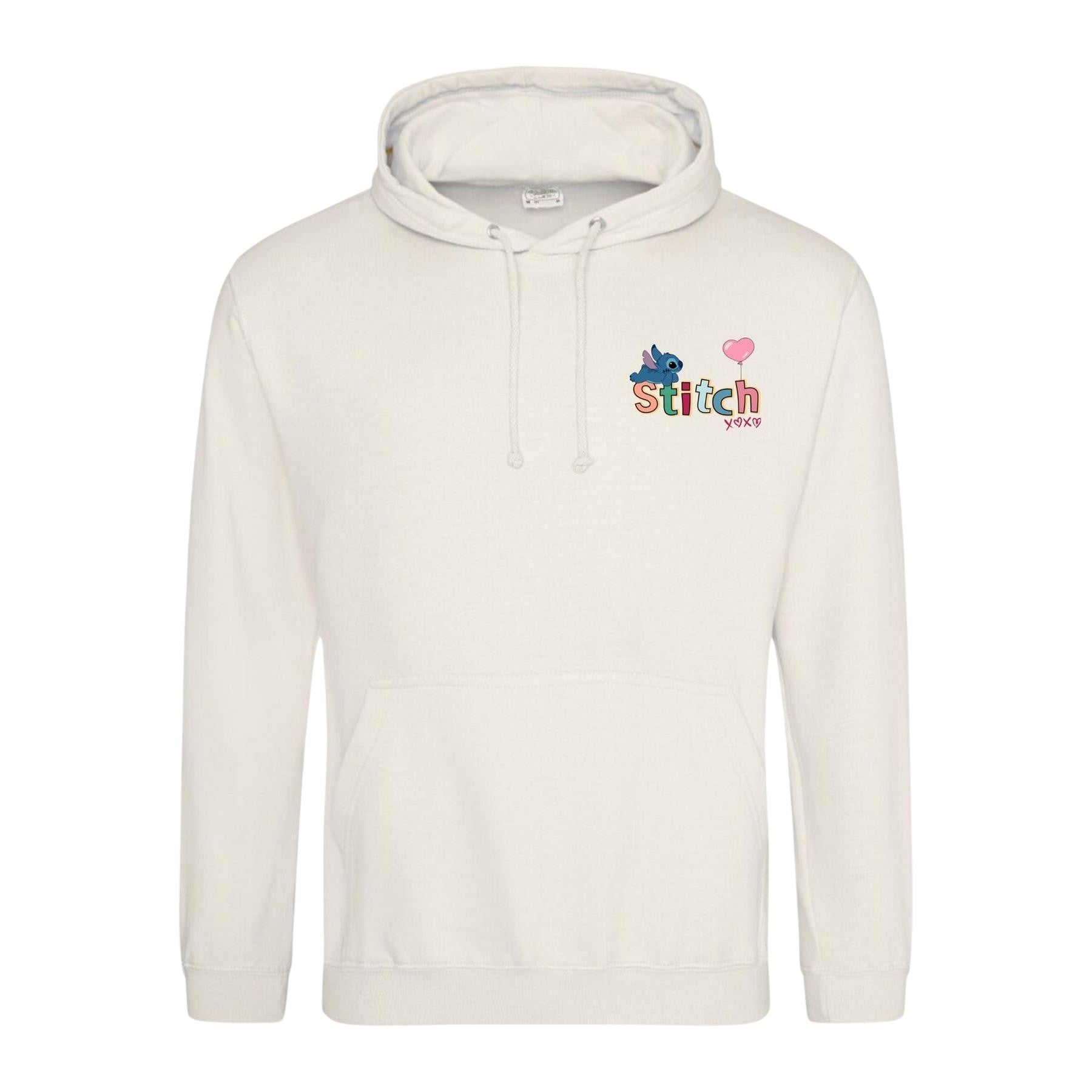White-Blue - Front - Lilo & Stitch Mens Xoxo Valentine`s Day Hoodie