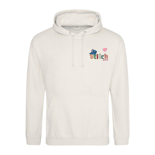 White-Blue - Front - Lilo & Stitch Mens Xoxo Valentine`s Day Hoodie