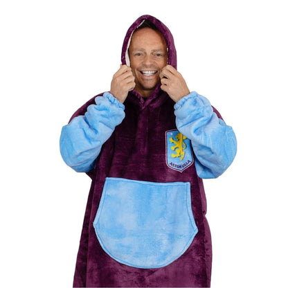 Claret-Sky Blue - Lifestyle - Team Unisex Adult Sherpa Fleece Blanket Hoodie